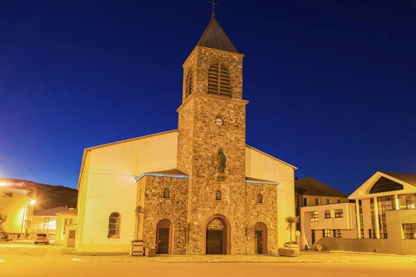 Saint Pierre Katedrális Éjjel Saint Pierre Saint Pierre Miquelon — Stock Fotó