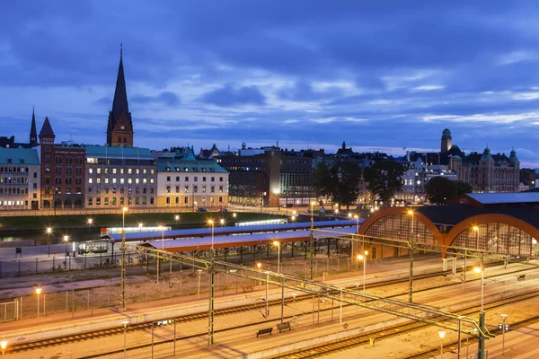 Panorama Malmo Avec Gare Centrale Malmo Scania Suède — Photo
