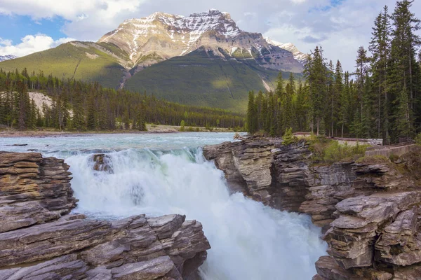 Cataratas de Athabasca no Parque Nacional Jasper — Fotografia de Stock