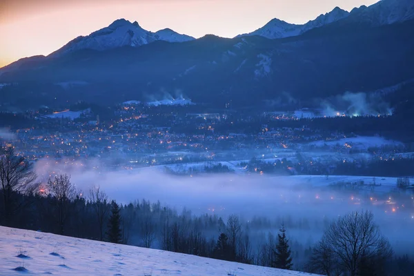 Panorama de inverno de Zakopane — Fotografia de Stock