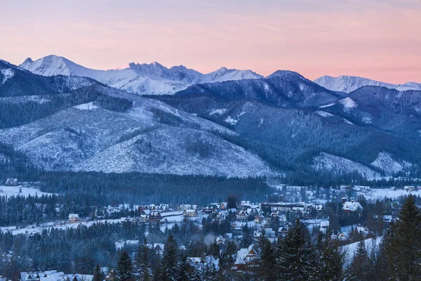 Panorama de inverno de Zakopane — Fotografia de Stock