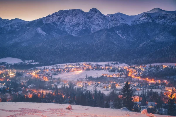 Panorama de inverno de Zakopane — Fotografia de Stock