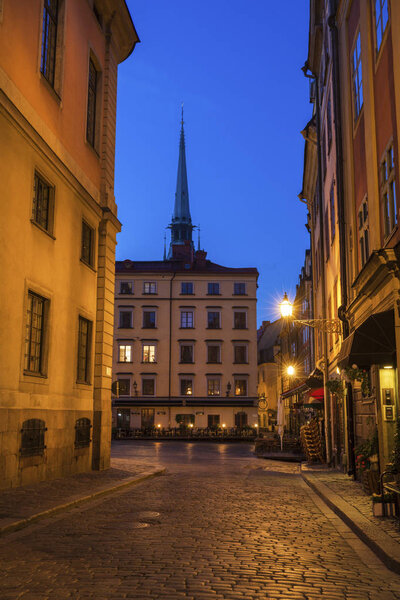 Stockholm Old Town at dawn. Stockholm, Sodermanland and Uppland, Sweden.