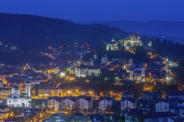 Sighisoara'nın havadan panoraması 