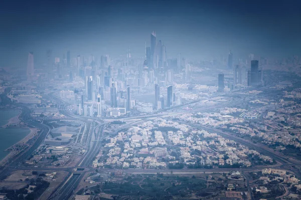 Antenowe panorama miasta Kuwejt — Zdjęcie stockowe