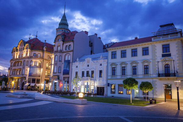 Architecture of Oradea at dawn. Oradea, Bihor County, Romania.
