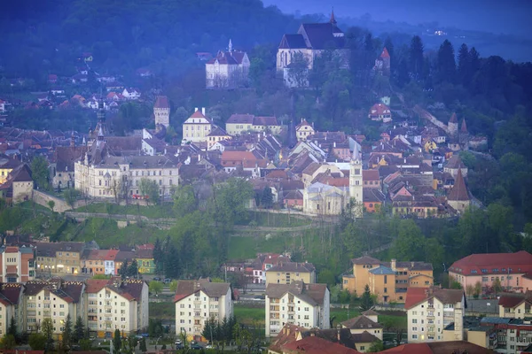 Lucht panorama van Sighisoara — Stockfoto