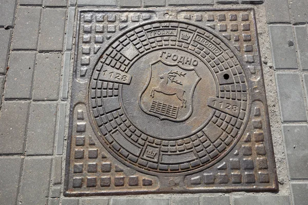 Manhole em Grodno — Fotografia de Stock