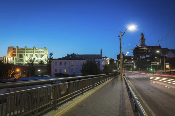 Panorama Grodna nocą — Zdjęcie stockowe