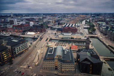 Aerial panorama of Malmo clipart