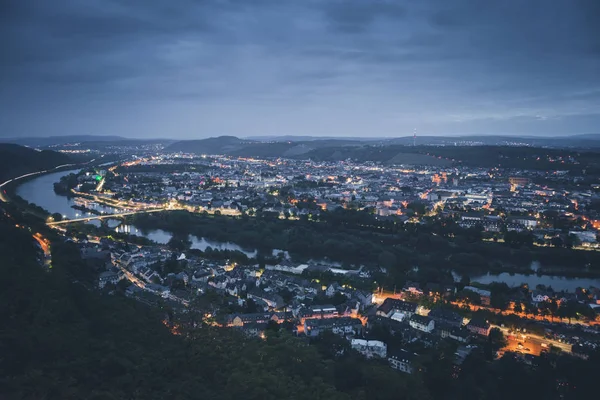 Panorama van Trier 's nachts — Stockfoto