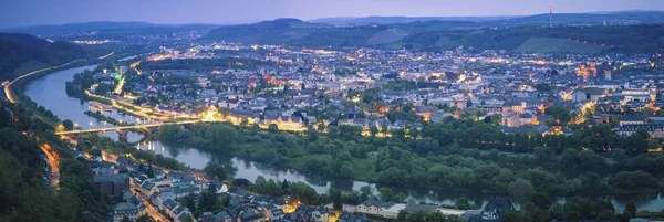 Panorama van Trier 's nachts — Stockfoto