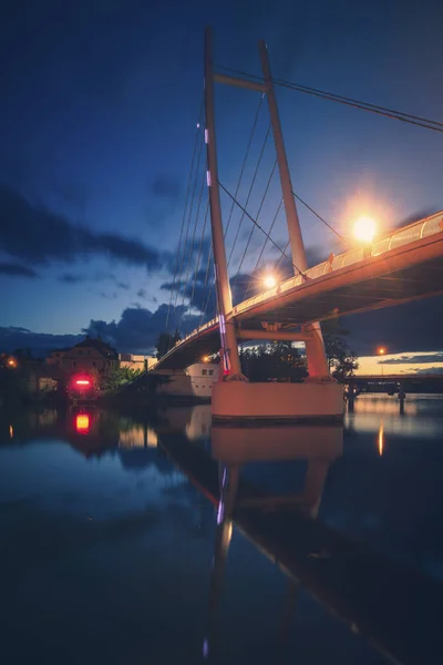 Pedestrian Bridge in Mikolajki — Stock Photo, Image