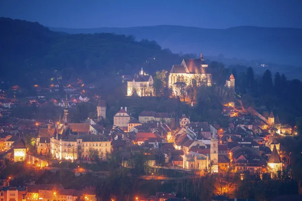 Panorama aéreo de Sighisoara — Fotografia de Stock