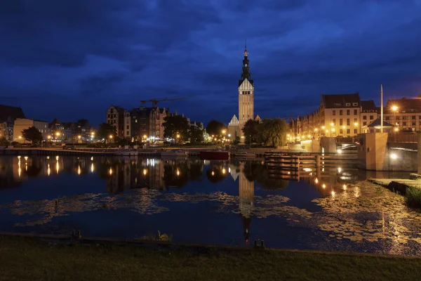 Architektura Elblag nocą — Zdjęcie stockowe