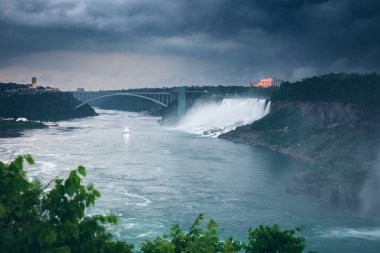 Ontario 'daki Niagra Şelalesi. Niagara Şelalesi, Ontario, Kanada.