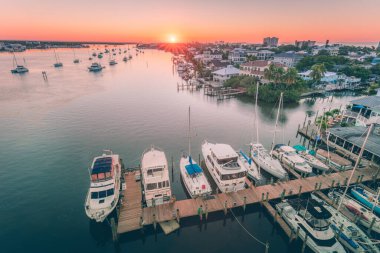 Fort Myers Sahili. Fort Myers Plajı, Florida, ABD.