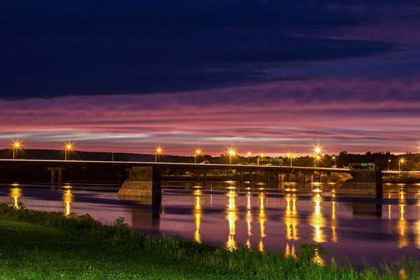 Γέφυρα Στο Φρέντερικτον Fredericton New Brunswick Καναδάς — Φωτογραφία Αρχείου