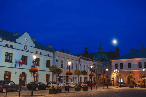 Architectuur Van Krosno Avonds Krosno Podkarpacie Polen — Stockfoto