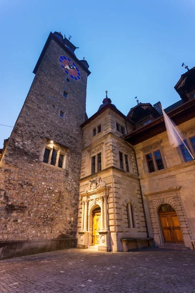 Wieża Zegarowa Lucernie Lucerna Szwajcaria — Zdjęcie stockowe