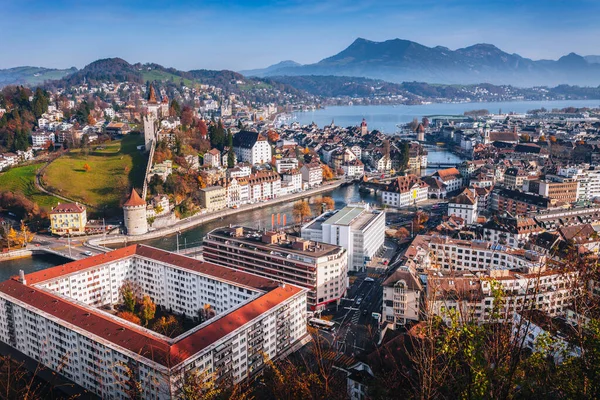 Panorama Dari Lucerne Lucerne Swiss — Stok Foto