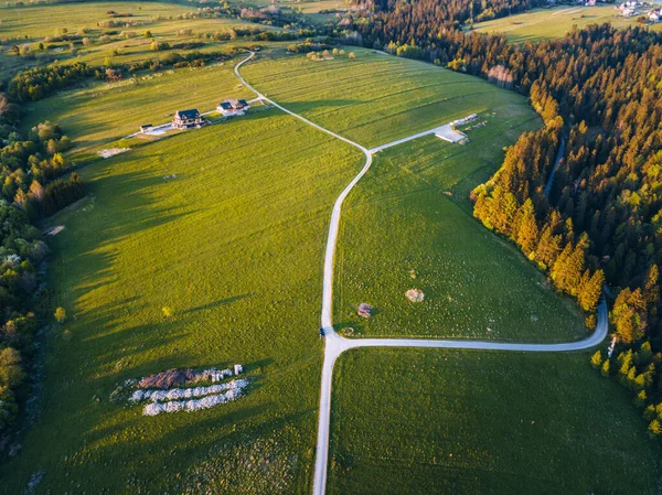 Czorsztyn Panorama Bei Sonnenuntergang Czorsztyn Kleinpolen Polen — Stockfoto