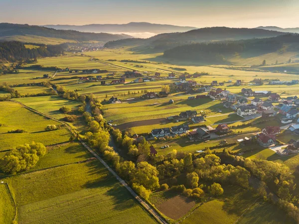 Panorama Des Dorfes Kacwin Kacwin Kleinpolen Polen — Stockfoto