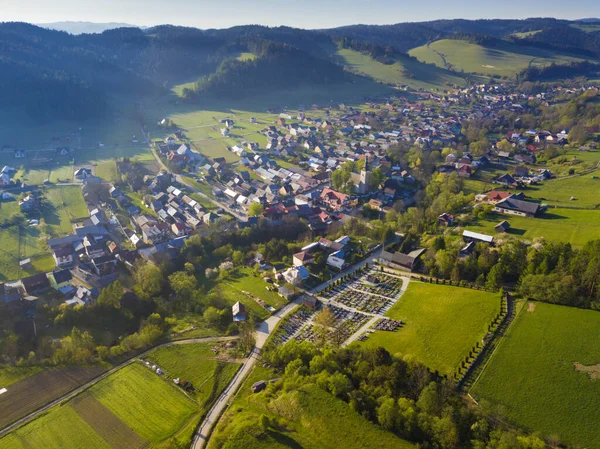 Panorama Del Pueblo Kacwin Kacwin Polonia Menor Polonia — Foto de Stock