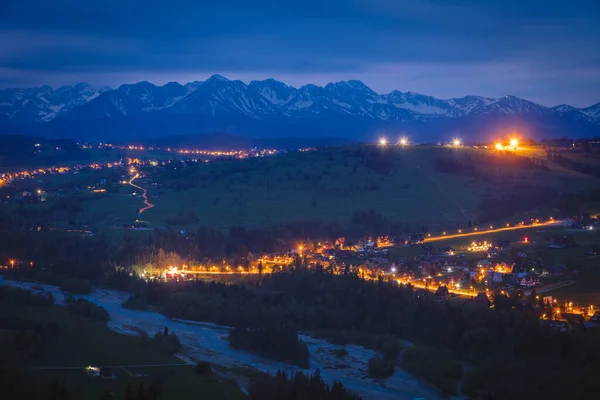 Bialka Tatrzanska Vista Desde Czarna Gora Czarna Gora Polonia Menor — Foto de Stock