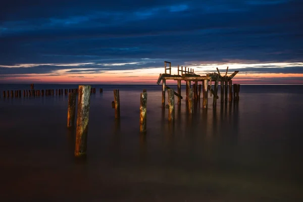 Oude Pier Uniescie Uniescie West Pommeren Polen — Stockfoto