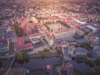 Gryfice 'ın mimarisi. Gryfice, Pomerania, Polonya.