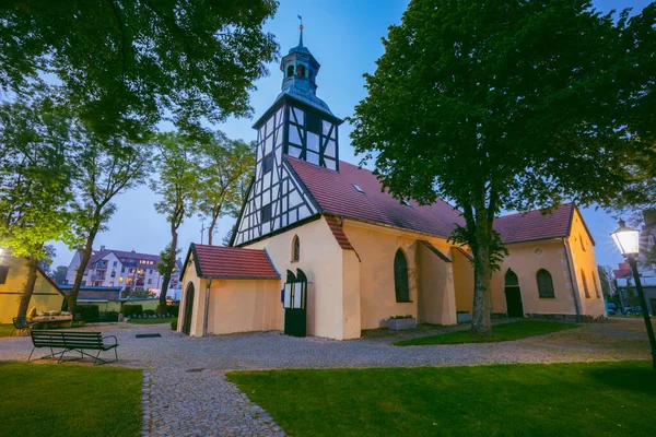 Akşamları Leba Daki Kilise Leba Pomerania Polonya — Stok fotoğraf