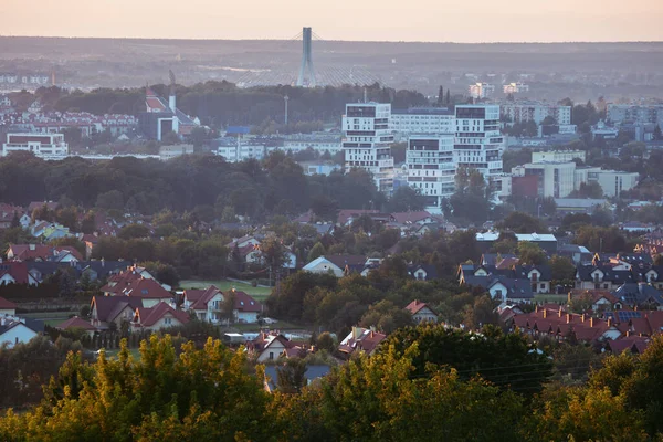 Panorama Rzeszow Vid Solnedgången Rzeszow Subkarpati Polen — Stockfoto