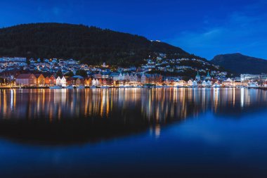 Bergen 'in mimarisi. Bergen, Batı Norveç, Norveç.