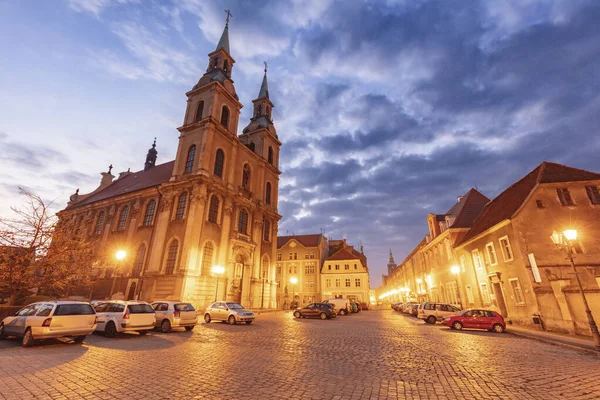 Kościół Krzyża Brzegu Brzeg Opole Polska — Zdjęcie stockowe