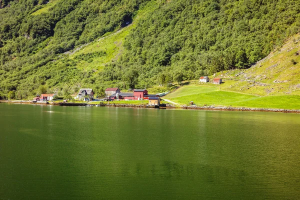 Aurlandsfjord Norwegii Aurlandsvangen Norwegia Zachodnia Norwegia — Zdjęcie stockowe