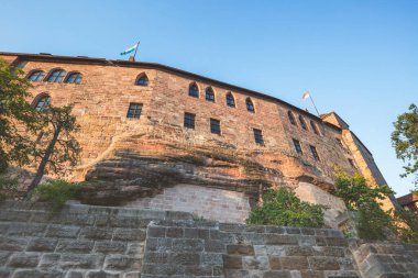 Akşam Nuremberg Şatosu. Nuremberg, Bavyera, Almanya.