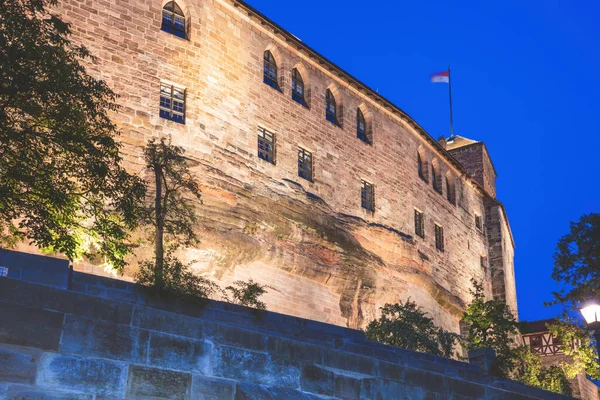 Castelo Nuremberga Noite Nuremberg Baviera Alemanha — Fotografia de Stock