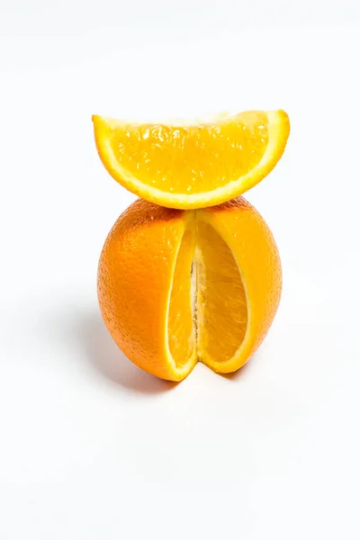 Arancione Maturo Sfondo Bianco — Foto Stock