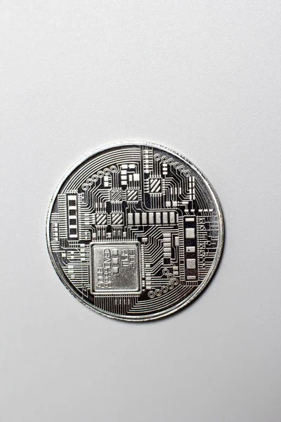 Bitcoin Coin Aka Cryptocurrency White Background — Stock Photo, Image