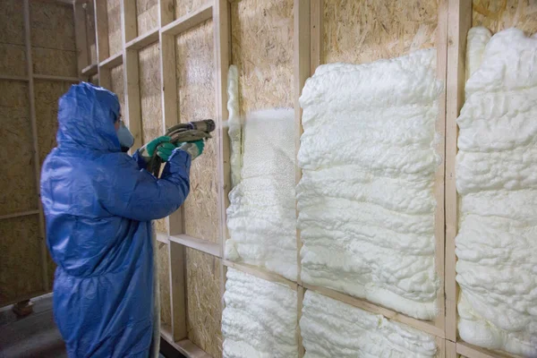 Foam Applied Walls Warm House — Stock Photo, Image