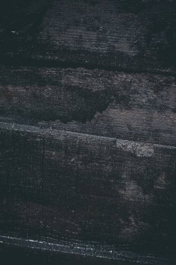 Çizik ve çatlaklarla kaplı siyah reçine duvar dokusu.