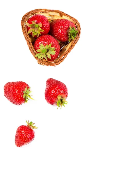 Reife Rote Erdbeeren Auf Weißem Hintergrund — Stockfoto