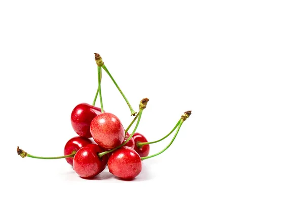 Ripe Red Cherries White Background — Stock Photo, Image