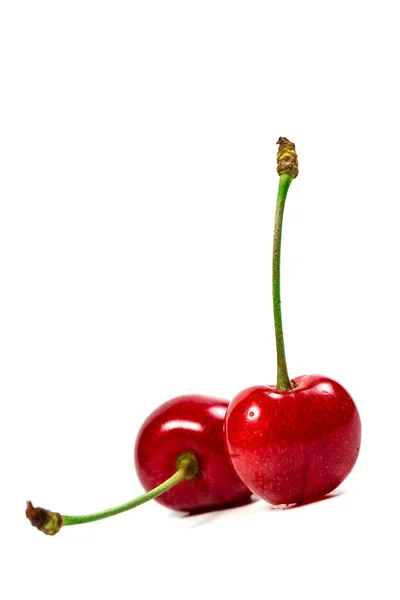 Ripe Red Cherries White Background — Stock Photo, Image