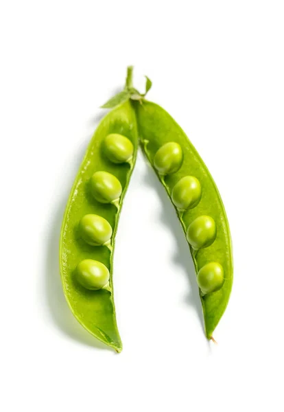 Ripe Green Peas White Background Assembly Farm — Stock Photo, Image