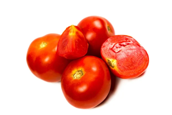 Färska Och Röda Tomater Vit Bakgrund — Stockfoto