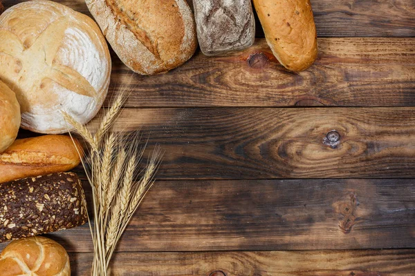 Багато Хлібів Свіжого Хліба Різних Інгредієнтів Хліб Пшениця Борошно Стокова Картинка