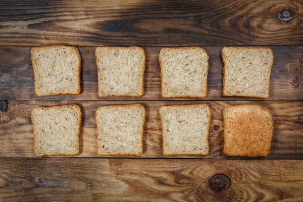 Sliced Fresh Gluten Free Bread Wooden Surface — Stock Photo, Image