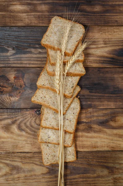 Sliced Fresh Gluten Free Bread Wooden Surface — Stock Photo, Image